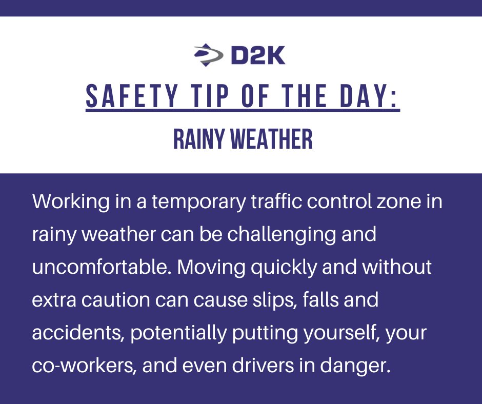 D2K_Traffic's tweet photo. Do not rush around in an attempt to get your work done faster. #Rain makes things extra slippery! ๐ง
#SafetyTip #RainyWeather #MoreRain #ChicagoWeather #Spring #MayFlowers #PrimeTime #TrafficControl #TrafficControlServices https://t.co/CgqLfy13Ak