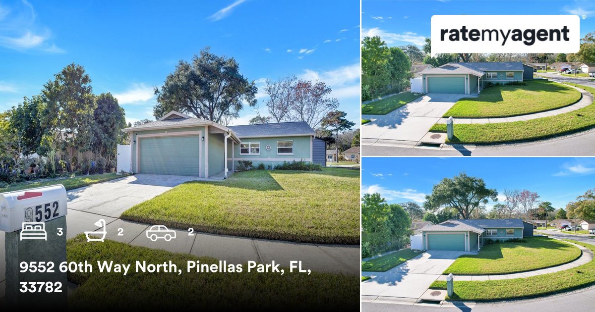 KyleSasserRE's tweet photo. 3 🛏 2 🛀 2 🚘
📍 9552 60th Way North, Pinellas Park, FL, 33782

My latest sale on #ratemyagent
https://t.co/ditjRfZH55 https://t.co/XltMUJzqdg