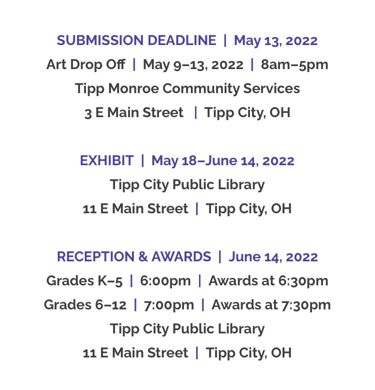 ArtsTipp's tweet photo. Reminder: the TCAAC Student Art contest is coming up! Check out our website for details! https://t.co/lUHUkYRDJe. https://t.co/ZNoPtQcTwY