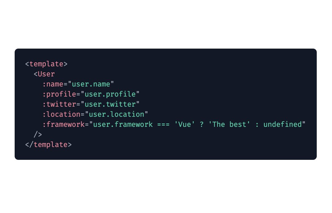 MichaelThiessen's tweet photo. Here's an easier way to pass lots of props (events too!) in @vuejs.

Instead of passing them to a component individually: https://t.co/B96KzJuU64