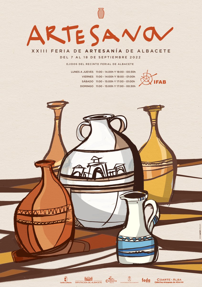 Inst Ferial Albacete (@feriasifab) on Twitter photo ‼️VUELVE ARTESANA‼️
Feria de Artesanía, del 7 al 18 de Septiembre en el Recinto Ferial de Albacete.
Si estás interesado en participar como expositor tienes hasta el próximo 18 de mayo para presentar tu solicitud de participación.
Contacto: expositor@ifabvirtual.com
<a href="/FeriasIfab/">Inst Ferial Albacete</a> ‼️VUELVE ARTESANA‼️
Feria de Artesanía, del 7 al 18 de Septiembre en el Recinto Ferial de Albacete.
Si estás interesado en participar como expositor tienes hasta el próximo 18 de mayo para presentar tu solicitud de participación.
Contacto: expositor@ifabvirtual.com
<a href="/FeriasIfab/">Inst Ferial Albacete</a>