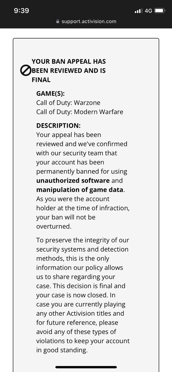 Stephen_H98's tweet photo. @ATVIAssist my account has only ever been used on a PS4 for 2+ years but I apparently have been hacking, absolute twats https://t.co/U5LIiwk7sv