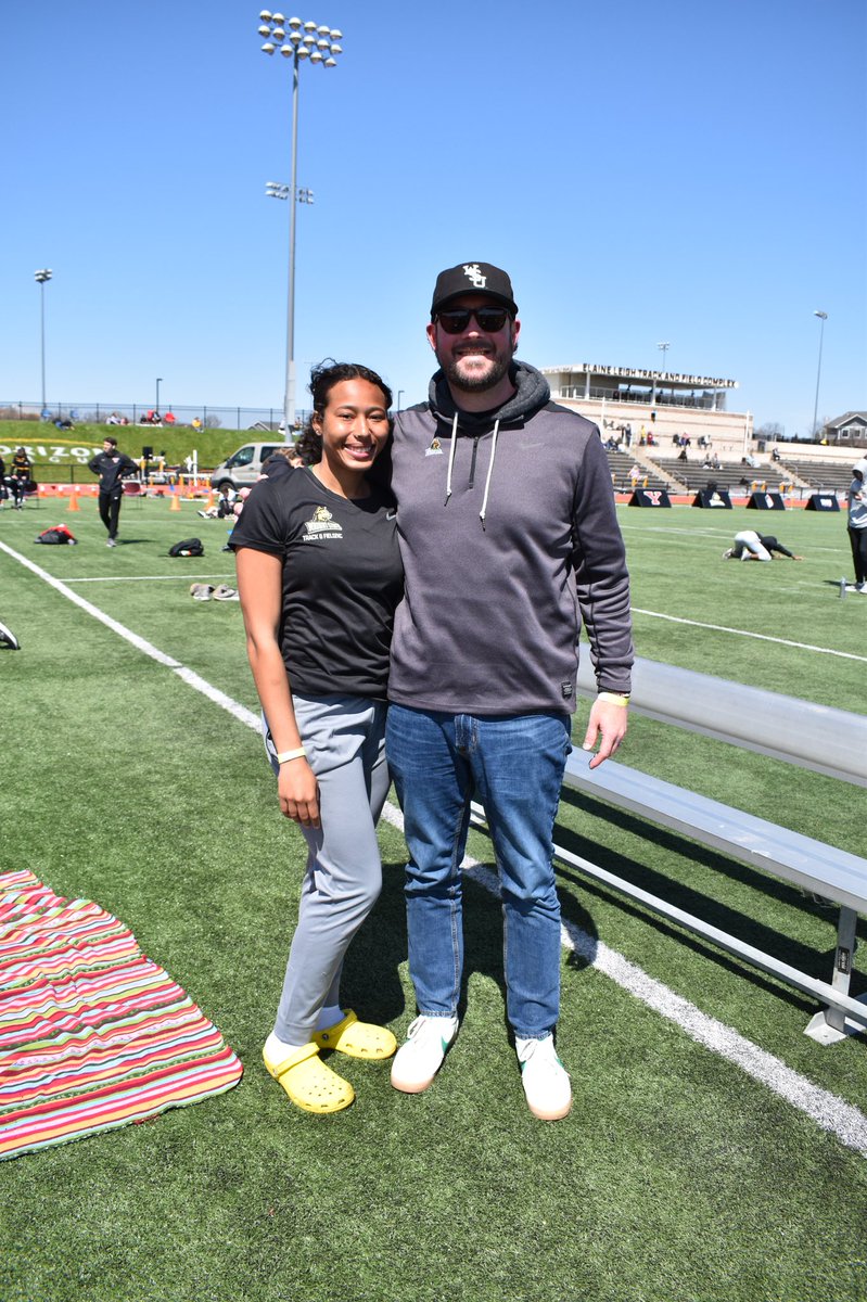 TheBrandonHays's tweet photo. As I try to tell @WSU_TF_XC student-athletes, I’m amazed by what they can do, whether they’re happy with their finish or not.
Particularly proud of our marketing student worker @tatiana_lashae, who competed in NINE events over 3 days at the #HLTF Outdoors! #SuperInterns https://t.co/tuCL9M7jNg