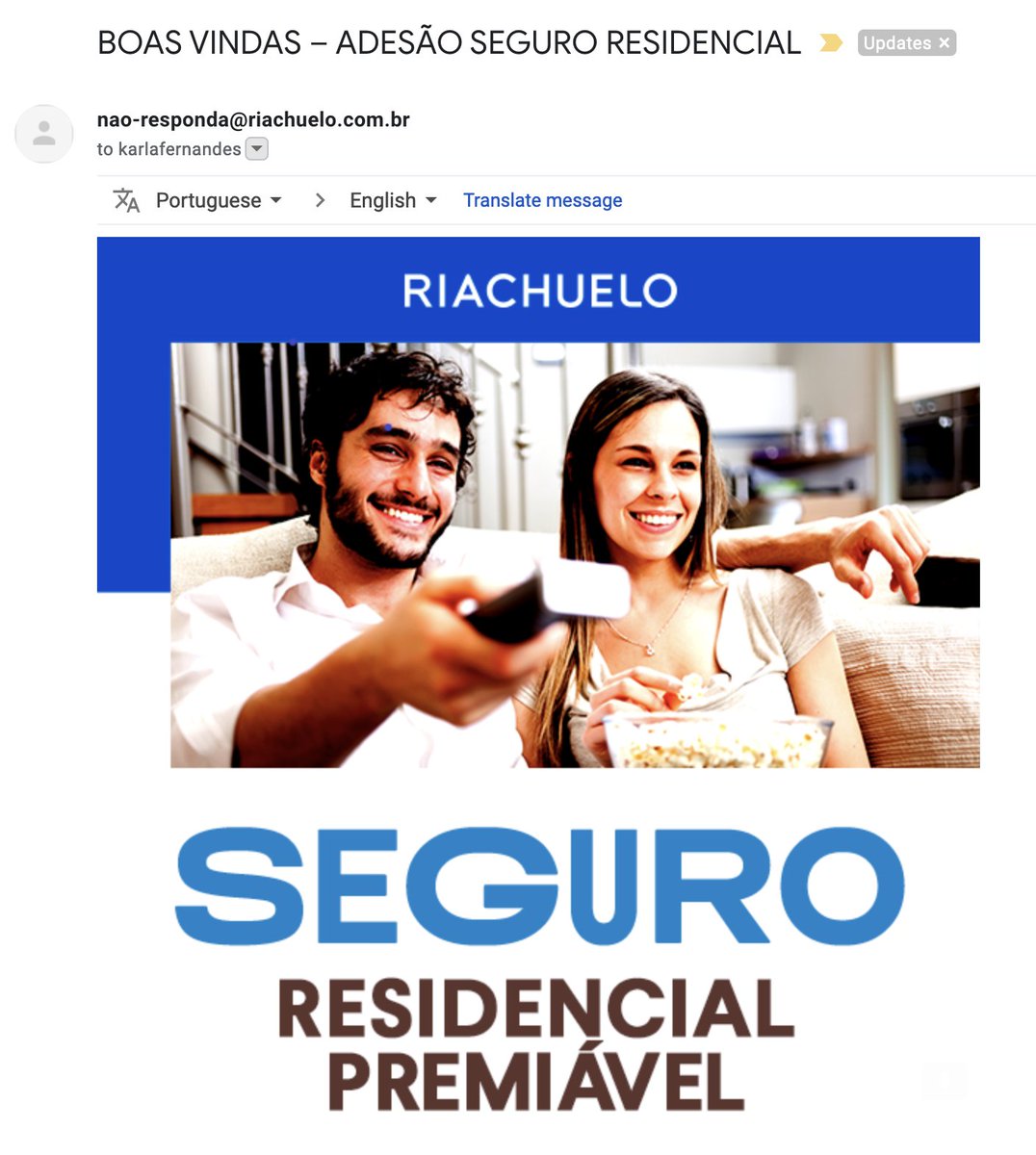 karlafernandes's tweet image. Outro exemplo: @riachuelo não vende só roupas, mas seguro também! Não sei se é isso ou o fato de ela também não VALIDAR SEUS USUÁRIOS que me surpreende mais! #uxfail #uservalidation #userfrustration #spam