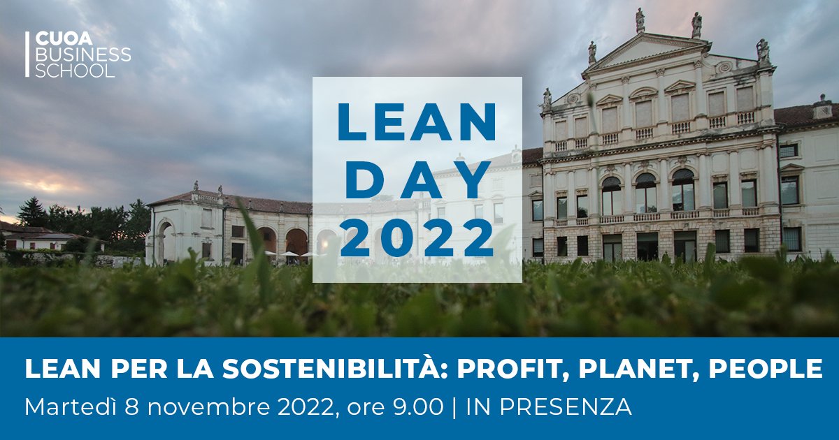 FondazioneCUOA's tweet photo. Profit, Planet, People. Grazie al Lean Management si possono individuare le aree di intervento che possono essere implementate da subito. Il Lean Day 2022 approfondirà le competenze chiave della sostenibilità in azienda. 👉 https://t.co/8HhkCwnagK #mycuoa #leanday https://t.co/xFBQnYBhXN