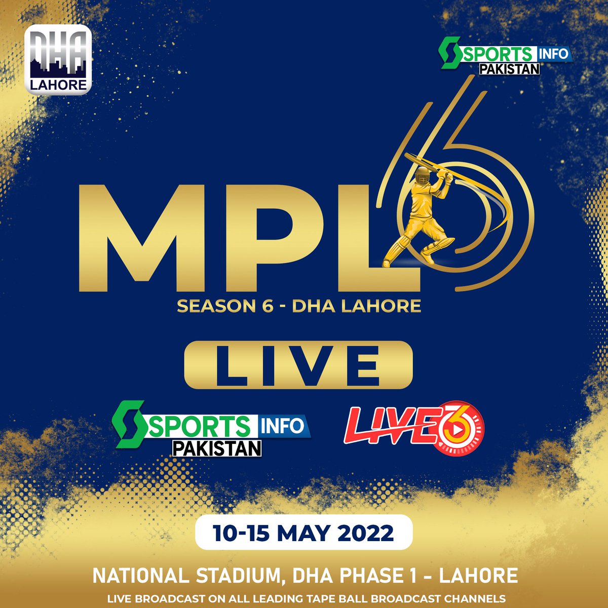 sportsinfopk's tweet photo. Watch MPL Season 6 Live & Exclusively on @sportsinfopk Starting from 10th May 2022. Watch all the matches & activities Live on Facebook & Youtube. #SportsinfoPakistan #Cricket #SF360 #Live360 #Lahore #MPL6 #yehmplkileaguehai https://t.co/gdOEC5tkpZ