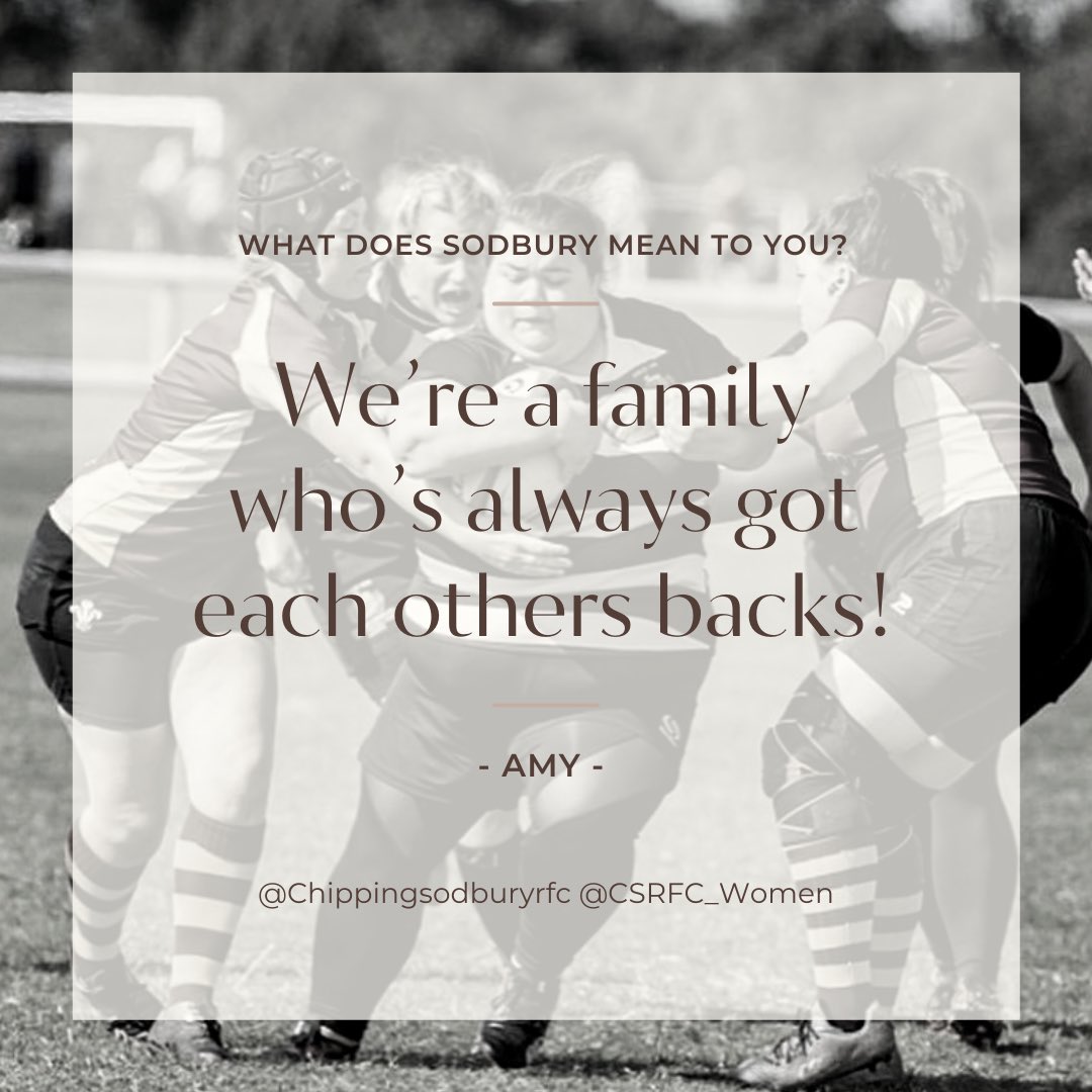 CSRFC_women's tweet photo. What does sodbury mean to you?
“We’re a family..”
Damn straight we are.
#csrfc #womensrugby #rugbyunion #chippingsodbury #yate https://t.co/KfLNkrq9Xd