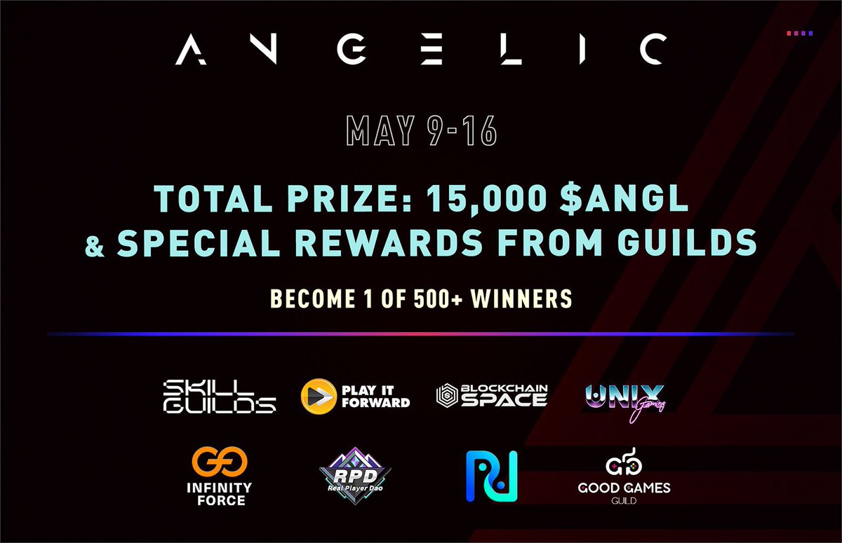 iCe_ReportCN's tweet photo. @AngelicTheGame teamed up with some of our amazing guilds to test the knowledge of the community.👊

🤩Over 500 Lucky Winners
🎁15 000 $ANGL plus special Guild rewards
📌From 09 to 16 of May

👀Winners will be announced on a special Twitter Spaces 

Form👇
https://t.co/siuLjGDbRo https://t.co/V1RXI27Qbq