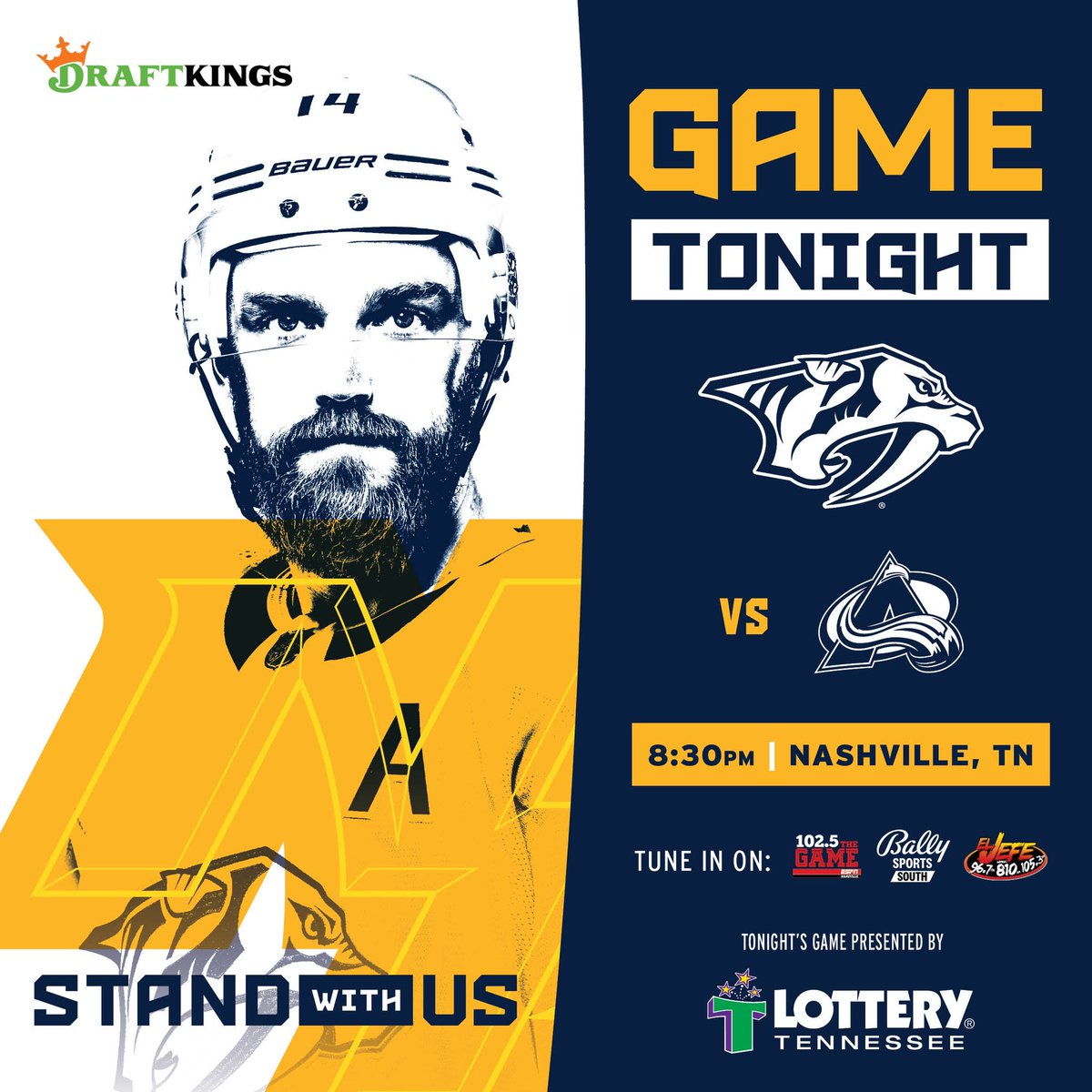 PredsNHL's tweet photo. GAME 4. TONIGHT. https://t.co/OJdH6MSRZE