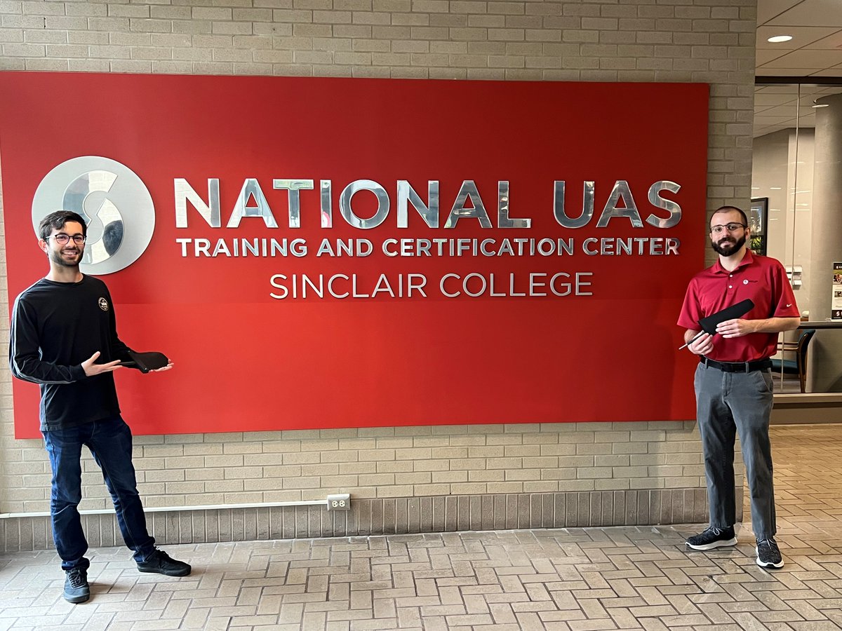 SinclairUAS's tweet photo. Exchange student Eyji Cuff satisfied his completion of his experience with the National UAS Training and Certification Center.  Eyji designed and 3d printed historical wings for the department's wind tunnel. https://t.co/SOWfPaWU6p