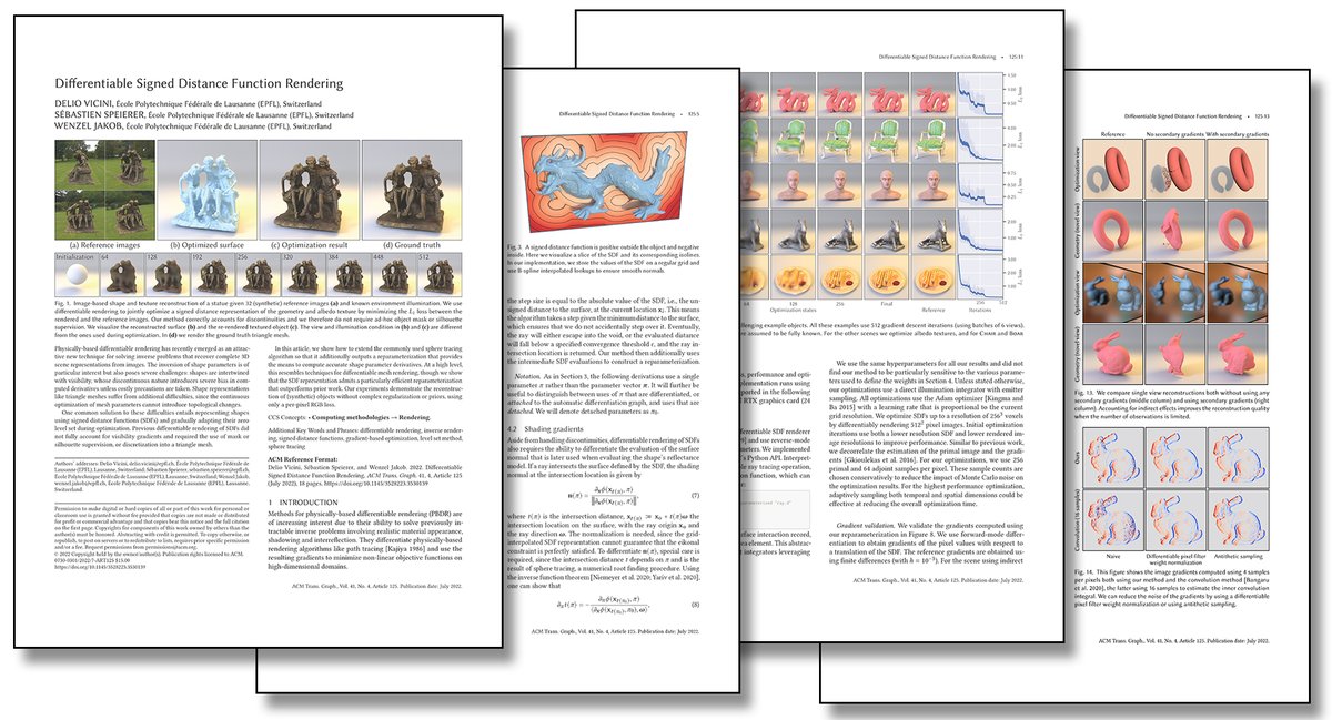 Wenzel Jakob {deprecation notice} (@wenzeljakob) on Twitter photo We're excited to present a new method to render Signed Distance Functions (SDFs) in a differentiable manner, enabling high-fidelity image-based shape reconstruction. This is joint work with <a href="/DelioVicini/">Delio Vicini</a> and <a href="/seb_spe/">Sebastien Speierer</a> and will be presented at SIGGRAPH'22. (1/8) We're excited to present a new method to render Signed Distance Functions (SDFs) in a differentiable manner, enabling high-fidelity image-based shape reconstruction. This is joint work with <a href="/DelioVicini/">Delio Vicini</a> and <a href="/seb_spe/">Sebastien Speierer</a> and will be presented at SIGGRAPH'22. (1/8)