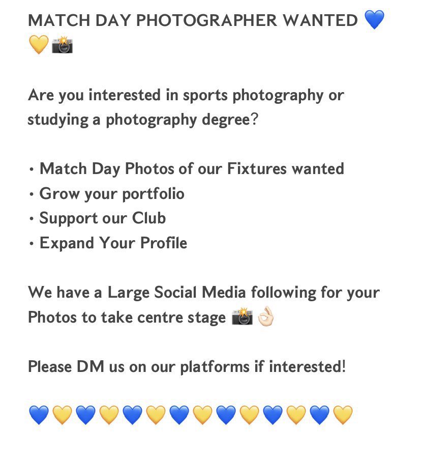 If interested and want to see what’s on offer please DM us 💙💛 please Retweet <a href="/TweetNewport/">Tweet Newport</a> <a href="/FoNRTrust/">Friends of Newport Rugby</a> <a href="/NewportRFC/">Newport RFC 1️⃣5️⃣0️⃣</a> <a href="/Welsh_Si/">Simon Latham</a> <a href="/PenalltaPhoto/">Penallta Photographics</a> <a href="/UWEBristol/">UWE Bristol</a> <a href="/UniSouthWales/">University of South Wales</a> <a href="/USWPhotography/">USWphotography</a> <a href="/OpenCaerleon/">Open Caerleon</a> <a href="/PrioryCaerleon/">The Priory Caerleon</a> <a href="/coffiology/">Coffiology</a> <a href="/NHSOB_RFC_MandJ/">Newport HSOB RFC Mini & Juniors</a>