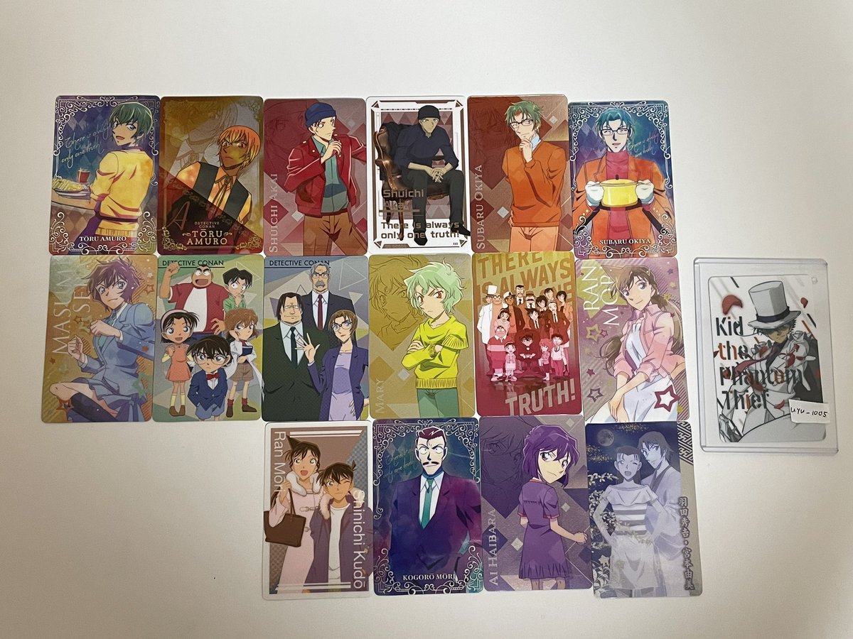 uyu_1005's tweet photo. 【交換】名探偵コナン メタリックカードコレクション

譲→安室､赤井､世良､探偵団､FBI､メアリー､全員集合､毛利蘭､毛利小��郎､灰原､蘭&amp;新一､羽田秀吉&amp;宮本由美

求→怪盗キッド

✓同異種〇
✓初回プロフィ必読
✓纏めて優先

お気軽にお声がけ頂けますと嬉しいです💙 https://t.co/8xdjllmfqn