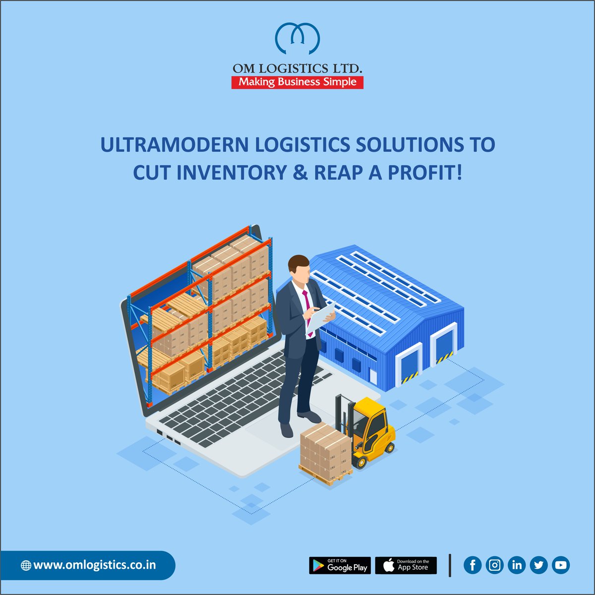 OmGroupOfficial's tweet photo. Our #ultramodern logistics solutions help you cut inventory, and increase your profits. Experience ‘New age Logistics' anywhere across India. Declutter your inventory, put it on wheels with real-time consignment tracking.

#omlogistics #SCM #logistics https://t.co/lG4VbTte36