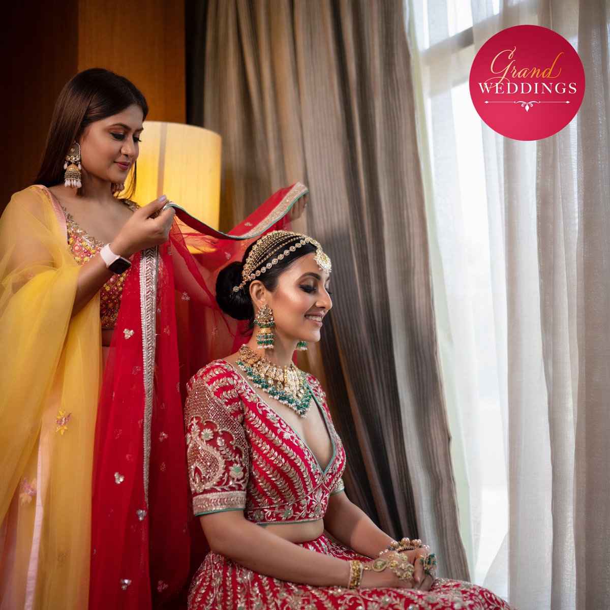 GrandHyattMum's tweet photo. She is at ease having her sister or best friend by her side while she is getting all set to be the most beautiful bride.
Create #MomentsOfMore with your loved ones only at Grand Hyatt Mumbai.
#GrandHyattMumbai #GoGrand #GrandWeddings #Wedding #Shaadi #Marriage #Hyatt https://t.co/3UTkbEaLIu