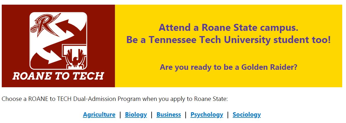 ChrisLWhaley's tweet photo. #RoaneToTech @RoaneState @tennesseetech #AccessAndSuccess https://t.co/g5GsOWwczO