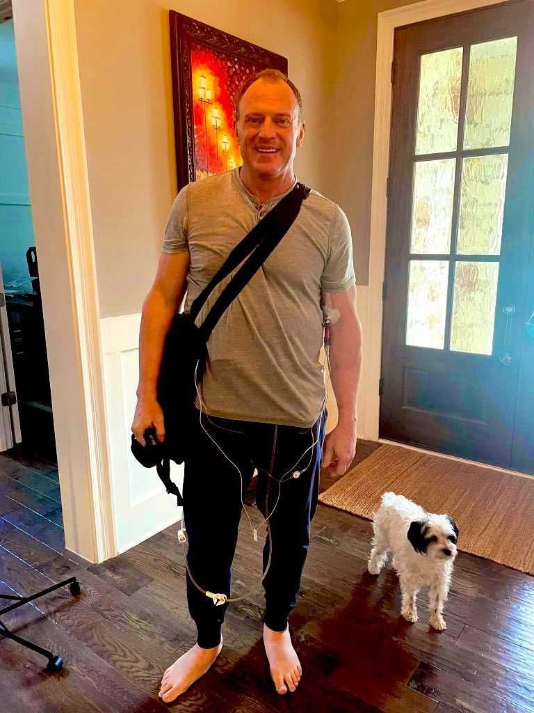 Paul_Wischmeyer's tweet photo. Our new normal at home on #TPN
Hard to be NPO still (3 wks now), but surviving
Amazing all the care we can do at 🏡 includes:
- #HomeTPN
- IV Antibiotics
- Wound Vac
- JP drain
@MichelleMMPA is doing an AMAZING job making all this possible- could never do it without her! https://t.co/NCWT2l0lyn