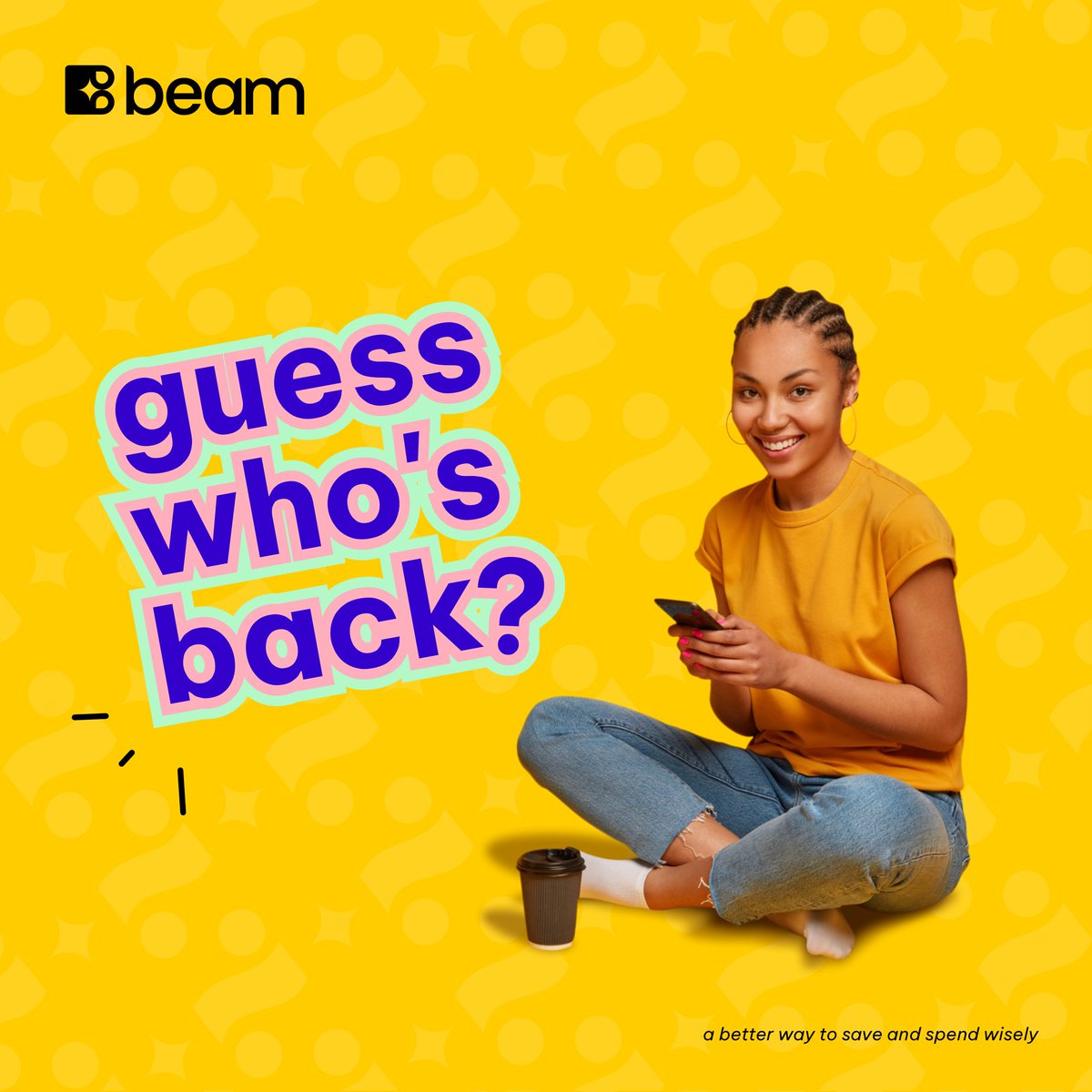 beam__ng's tweet photo. We’re back! 🥳🥳
And this time, with huge news!
Tell a friend something is about to go down here!
Big news in NEXT POST. Stay BEAMED 😁
#welcomeback
#beam #personalfinance #personalbudget #virtualbank  #onlinebanking #aboutbeam #beam #techcommunity #tech #financecommunity https://t.co/Sqe5s2jGlv
