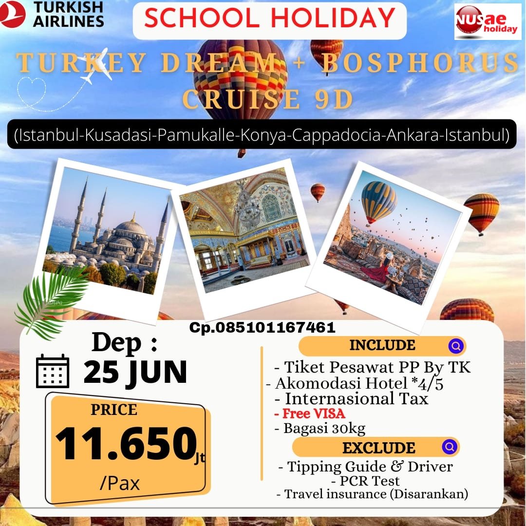 NusaeHoliday's tweet image. Turkey Dream + Bosphorus Cruise 9D
Only 11.65 Jt / pax
 Grab it fast dear !
" Happy Trip With Us,Your Satisfactions  is Our Priority "

#instaphoto #instapict #promotrip #promotour #turkeytrip #nusaeholiday #tourandtravelandung #happytripwithus #happytrip #jalanjalanasik