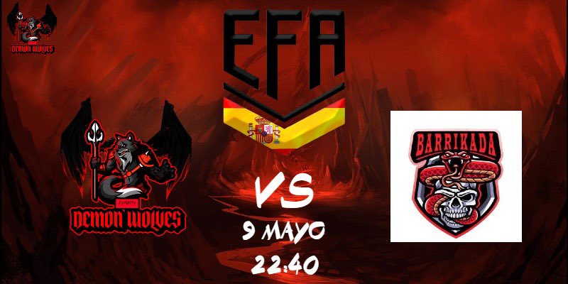 📢 MATCH DAY 📢

⚽️Jornada 10 @efaPSNspain 
⏰22:40
🆚<a href="/BarrikadaFc/">BARRIKADA FC</a> 
 #demonwolves #fearthewolf