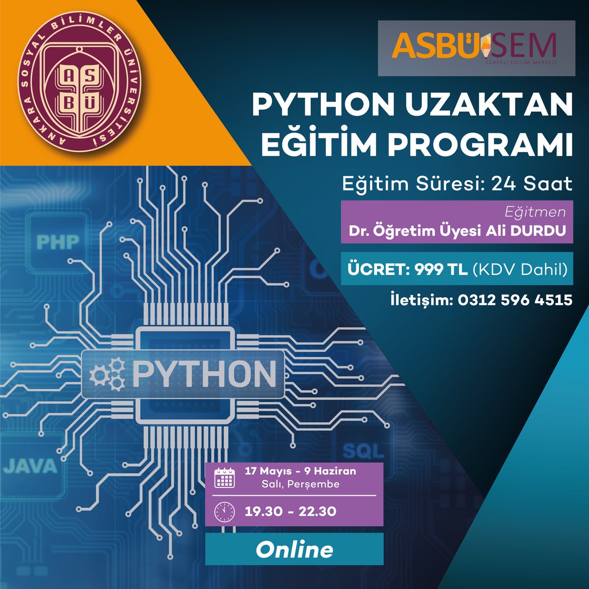 AsbuSem's tweet photo. Python Uzaktan Eğitim Programı
https://t.co/m1uuztoL9h

#eğitim #kurs #sertifika #üniversite #çevrimiçi #course #remote #uzaktan #python #mongo #mongodb #programlama #yazılım #araştırma #research #akademi #academics #online #bilgisayar #mühendis #uzman #araştırmagörevlisi https://t.co/nh6dfFte1y