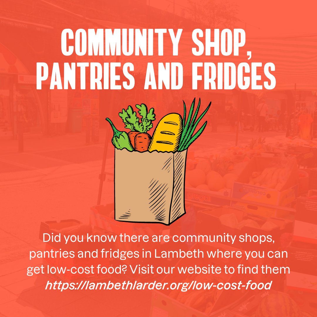 Did you know there are amazing community shops, pantries and fridges in #Lambeth where you can get low-cost food? Visit our website to find them: lambethlarder.org/low-cost-food #community #support #lowcostfood