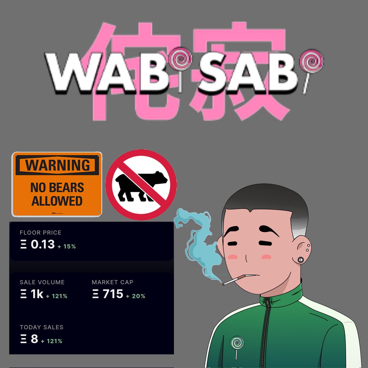 So.... <a href="/WabiSabiNFT/">Wabi Sabi Collective</a> is looking extremely bullish, even in this bear market.... sleeping giant? 

#nft #ad #web3 #bullish