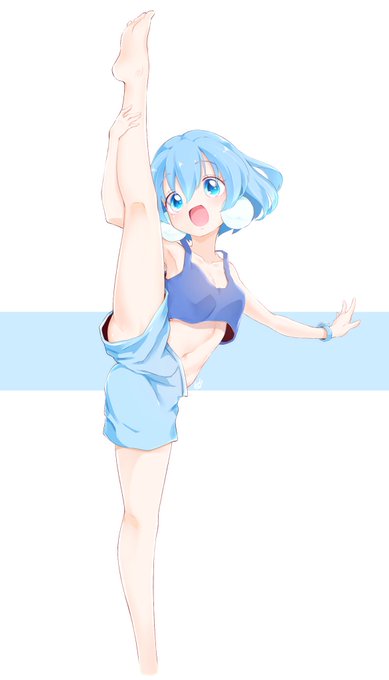 お題箱より、I字バランスをするラリマーです。
めっちゃ縦長の絵になりました〜!
 #pixiv https://t.co/mh8Vv83Imi 