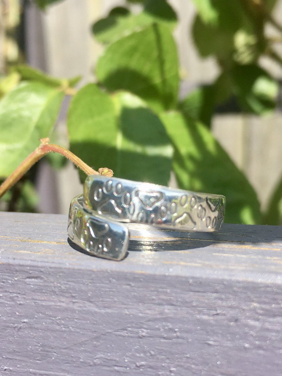 Open silver rings made to order. Paw print design.
<a href="/cwilkinson63/">Carole Wilkinson</a> 
#cacreations #lovesilver #madetomeasure