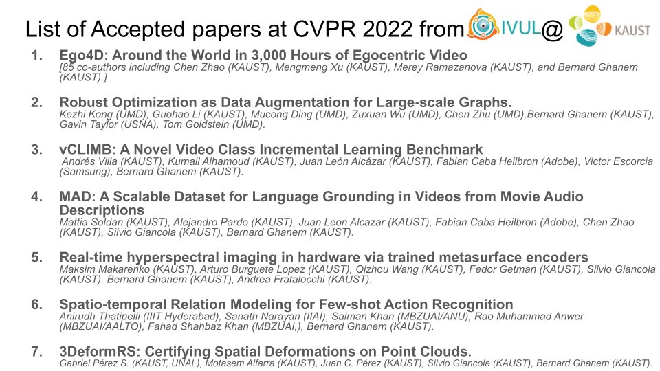 Attending #CVPR2022 <a href="/CVPR/">#CVPR2026</a> ? under this thread , we share summaries of the 7 papers from our <a href="/KaustVision/">KAUST Computer Vision Lab (IVUL)</a> 
.

1/n