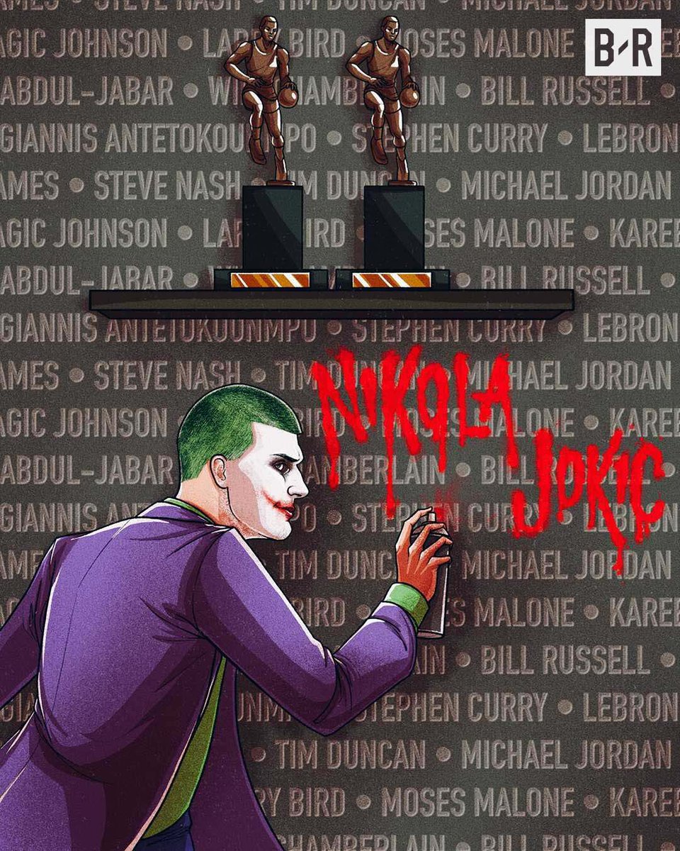 BleacherReport's tweet image. Nikola Jokic has been voted MVP, per @wojespn 

Back-to-back for the Joker puts him in legendary company 🏆
