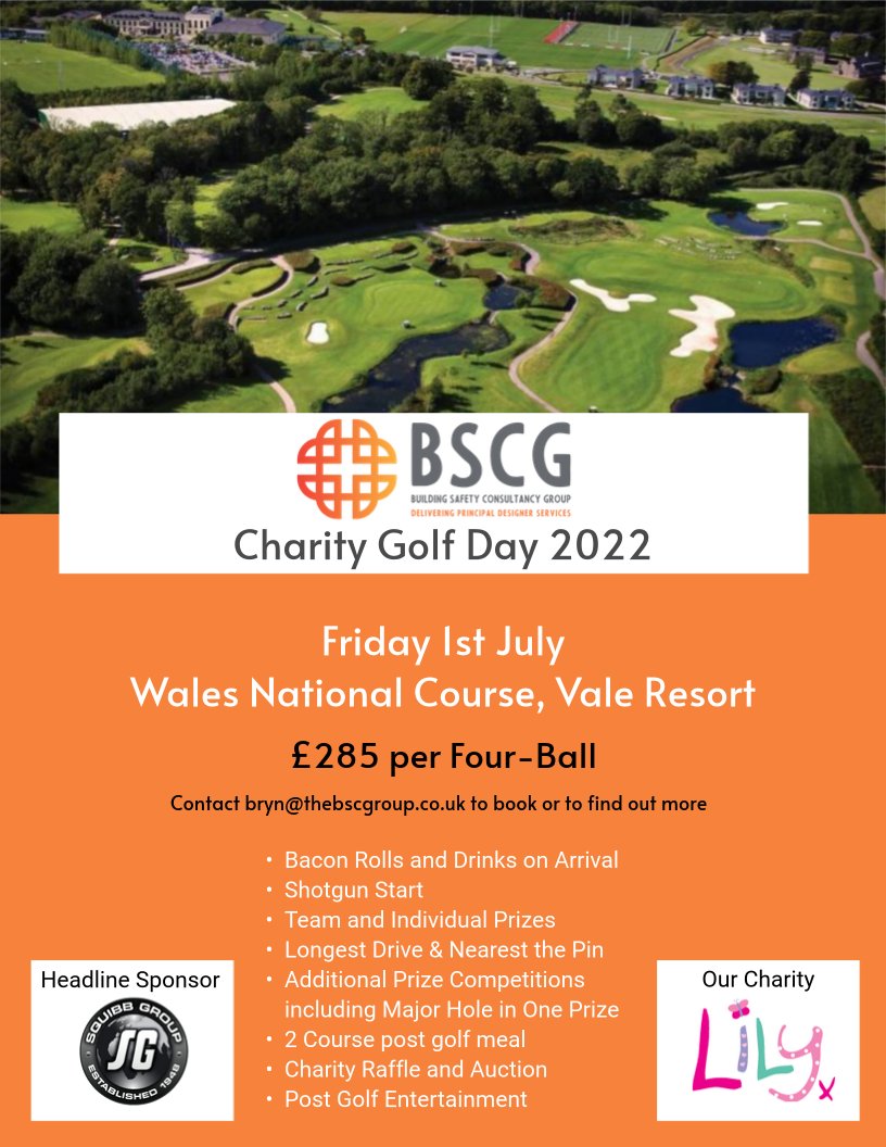 thebscg's tweet photo. Only 6 four ball slots left on our golf day to raise money for the @4Lilyfoundation.  Limited number of spaces also available for pairs.  If you would like to book please get in touch.  Thanks as always to our main sponsor @SquibbGroupLtd.  Contact bryn@thebscgroup.co.uk for info https://t.co/2gRHKNnbio
