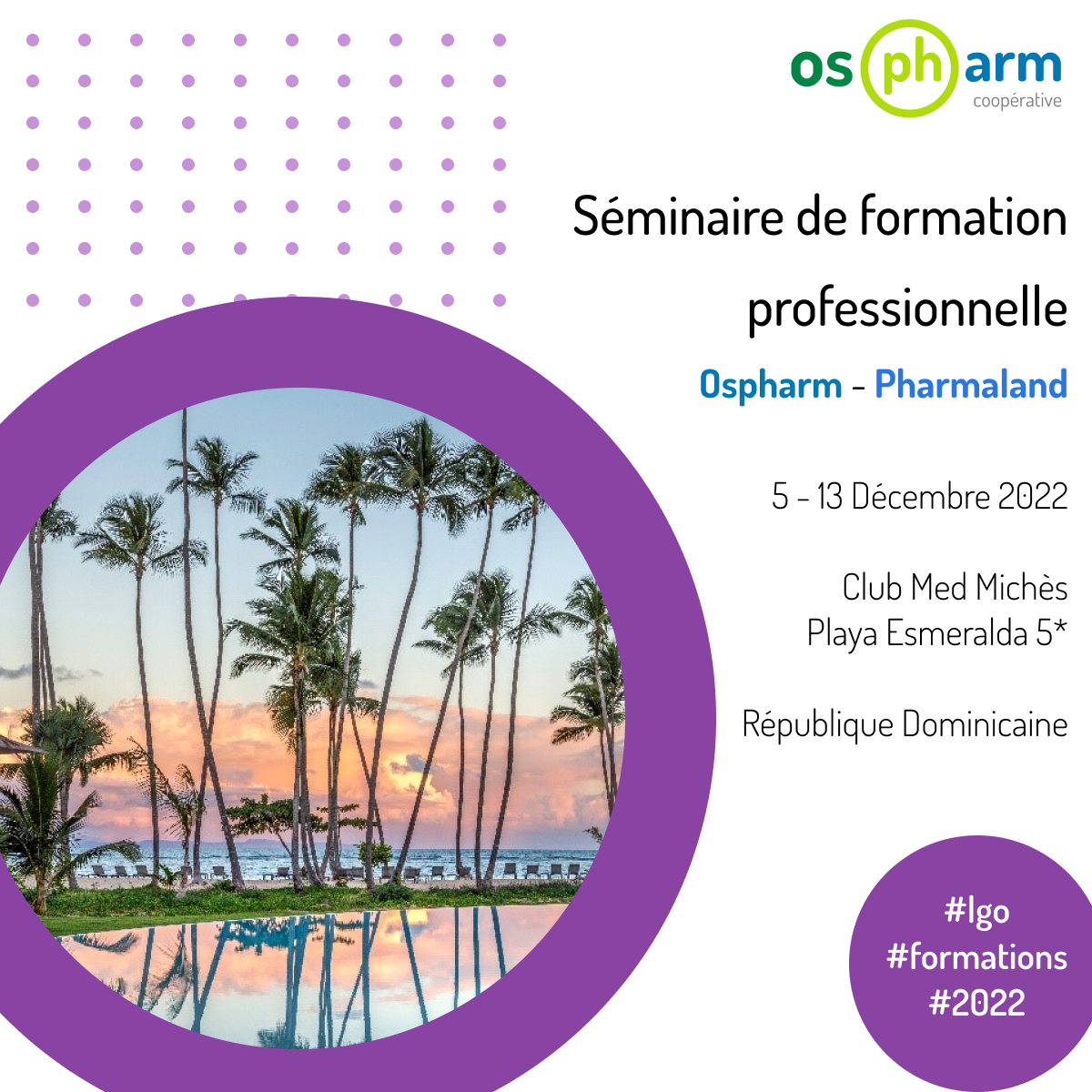 ospharea's tweet photo. Rencontrons-nous à Michés (République Dominicaine) pour partager des moments conviviaux, vous former aux services de la coopérative et vous informer sur l’officine de demain.

Info et inscription : https://t.co/WBxQOd18Dy 
Contact Ospharm Séminaire Mme NICOL : snicol@ospharea.com https://t.co/AoOgDzj9bL