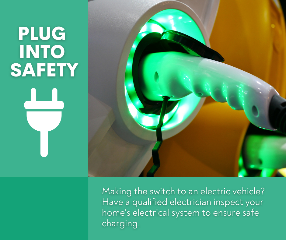 DEElectricCoop's tweet photo. Before you make the switch to an EV, check to make sure your home can (safely!) handle your EV charging needs. #PlugIntoSafety https://t.co/jRZcQd4Ext