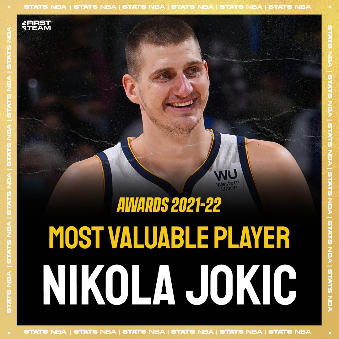 FirstTeam101's tweet photo. NIKOLA JOKIC A ÉTÉ ÉLU MVP, POUR LA 2ÈME ANNÉE CONSÉCUTIVE 🏆🏆🏆 https://t.co/XlpsXlG7ZG