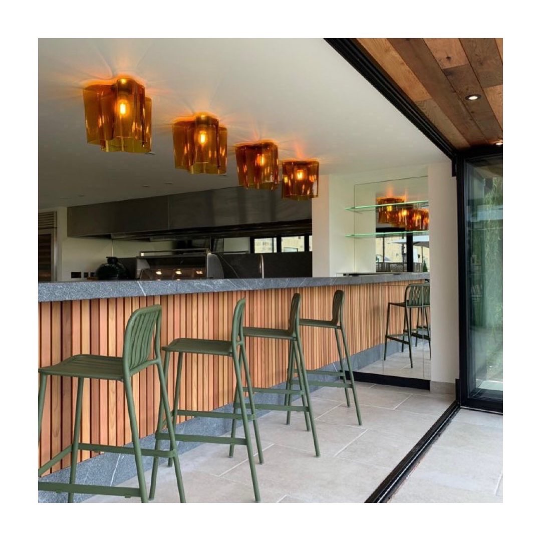 Bespoke Westin hood above <a href="/SubZeroWolfUK/">Sub-Zero & Wolf UK</a> barbecue &amp; <a href="/BigGreenEggUK/">Big Green Egg UK</a> in this fabulous <a href="/stephenneall/">Stephen Neall Interiors</a> <a href="/poliformnorth/">poliformnorth</a> garden room