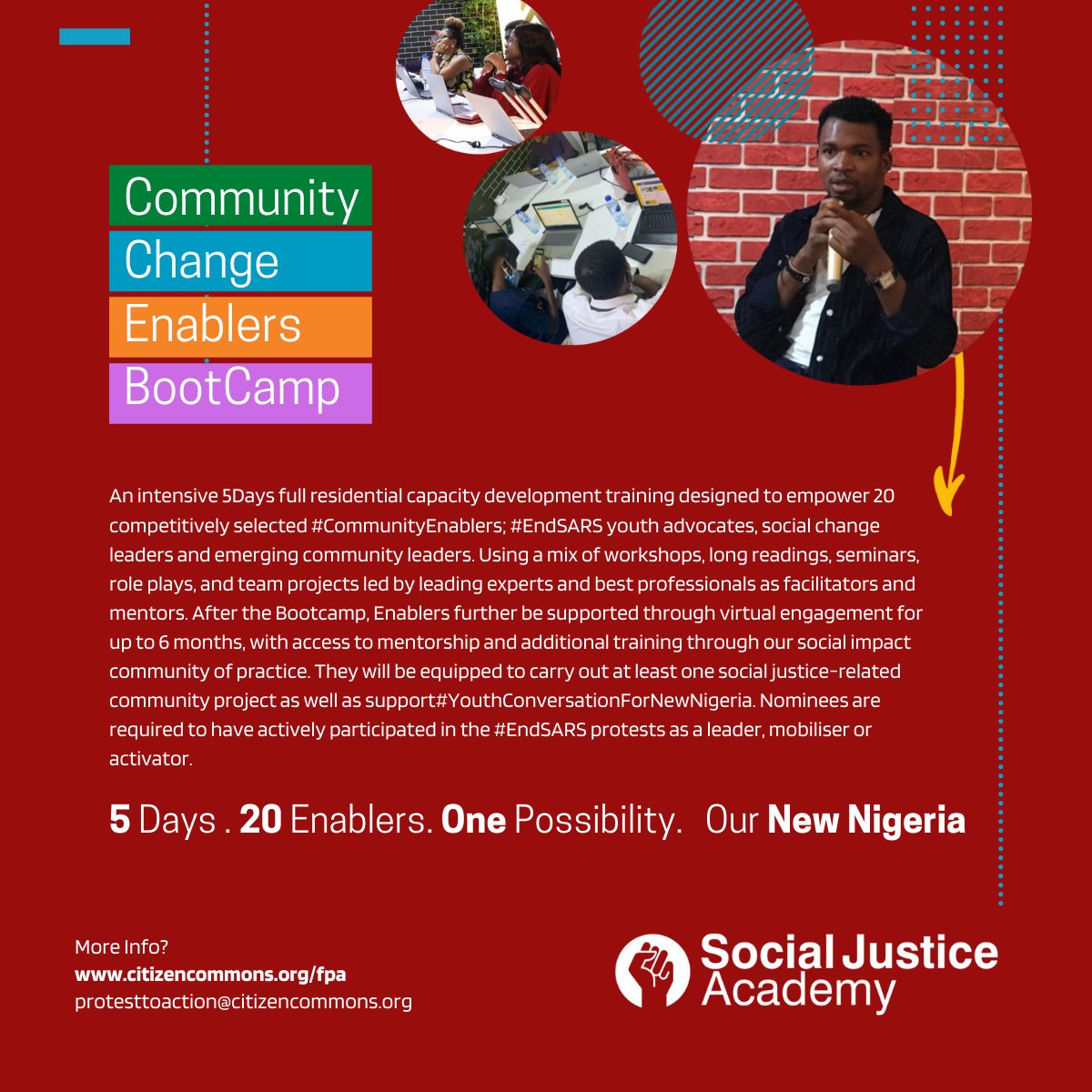 CitizenCommons's tweet photo. #SocialJusticeAcademy
#CommunityChangeEnablers
#NewNigeria
#OurNigeria
#BeyondENDSARS
#VoiceGlobal
#FromProtestToAction
#ENDSARS
#ANigeriaForTheMany
#SocialImpact https://t.co/j7z0USnzf2