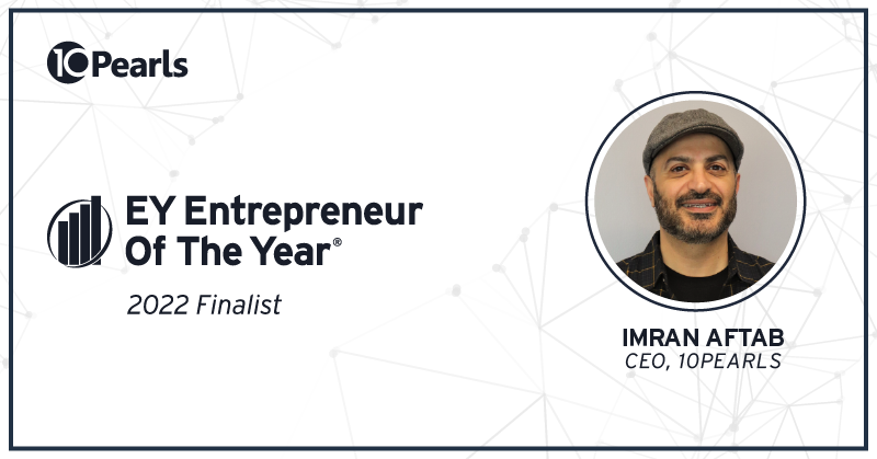 TenPearls's tweet photo. Excited to announce our CEO @imranaftab has been recognized as a finalist in the @EY_US Entrepreneur Of The Year® 2022 Mid-Atlantic Awards program. Read full news here: https://t.co/hbDqStXYlX

#EOYMidAtl #10Pearls https://t.co/JOaw1DmhXv