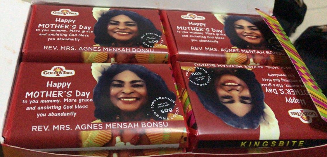 Every time my mom galavants to Ghana, she achieves more fame. 

Now her face is on Ghana's premium chocolate bars. #SweetMother