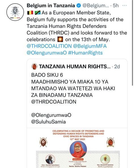 THRDCOALITION's tweet photo. Road to 10th anniversary of @THRDCOALITION
Thank you @BelgiumTanzania
#AdecadeofTHRDC
#Miaka10yathrdc
#10yrsofthrdc
@OlengurumwaO https://t.co/IJHO3KmdNq
