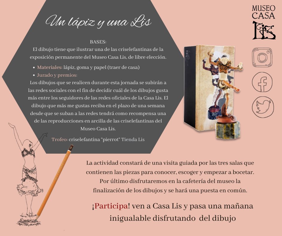 museocasalis's tweet photo. Queremos celebrar con vosotros 🥳 y con #ElPoderDeLis el #DíaInternacionalDeLosMuseos #DIM2022 convocado por el @IcomEsp .
Inscríbete en nuestro #taller de #dibujo de criselefantinas #UnLapizYUnaLis y sé parte de este evento mágico. 🏠⚜️
#web💻: https://t.co/9Fyo382zHW https://t.co/a45SfpvDd3