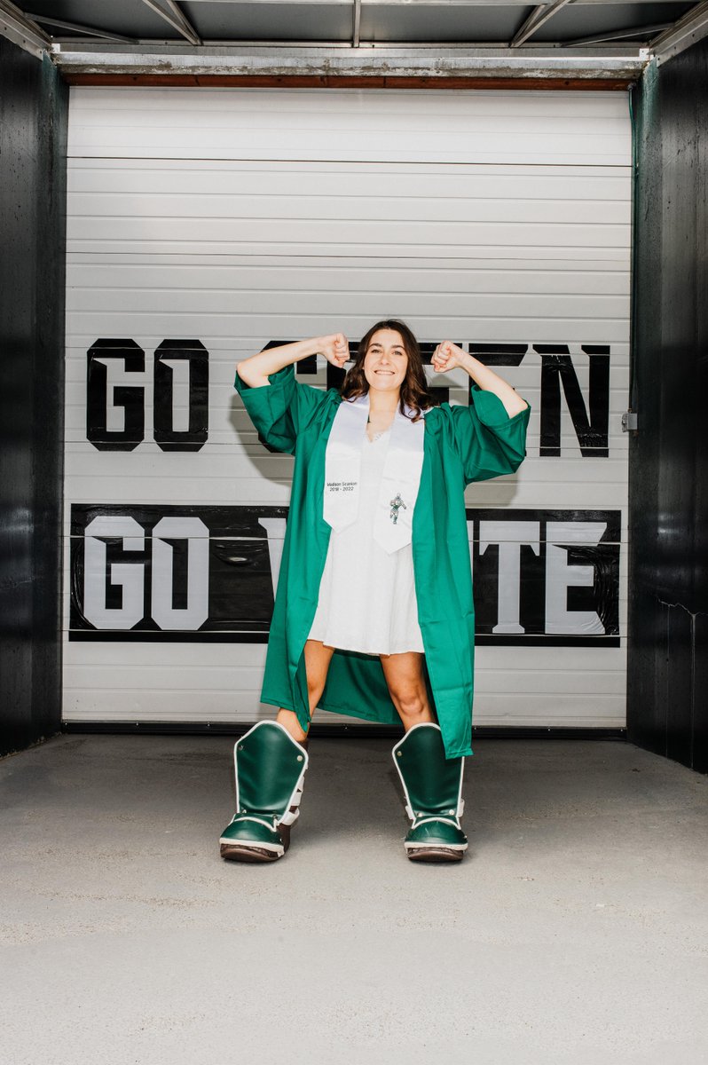 michiganstateu's tweet photo. Maddie Scanlon '22 is the third-ever female to be Sparty in university history. 

Go Green! https://t.co/uCrxTnle1n