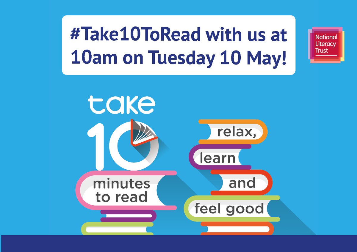 Reading for just 10 minutes a day can make a huge difference to your wellbeing. #Take10ToRead with us tomorrow at 10am for Mental Health Awareness Week and share what you’re reading! literacytrust.org.uk/communities/ta…