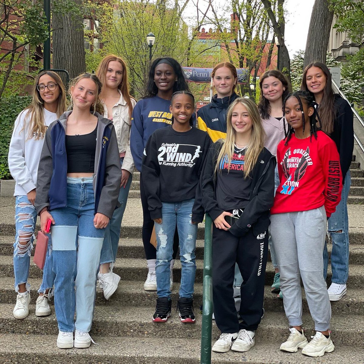 SectXISuffolk's tweet image. Many Section XI student athletes competed at the famed Penn Relays last month. Here are some photos from @wbgvxctf at the event. Their 4x800 is the fastest in the county.