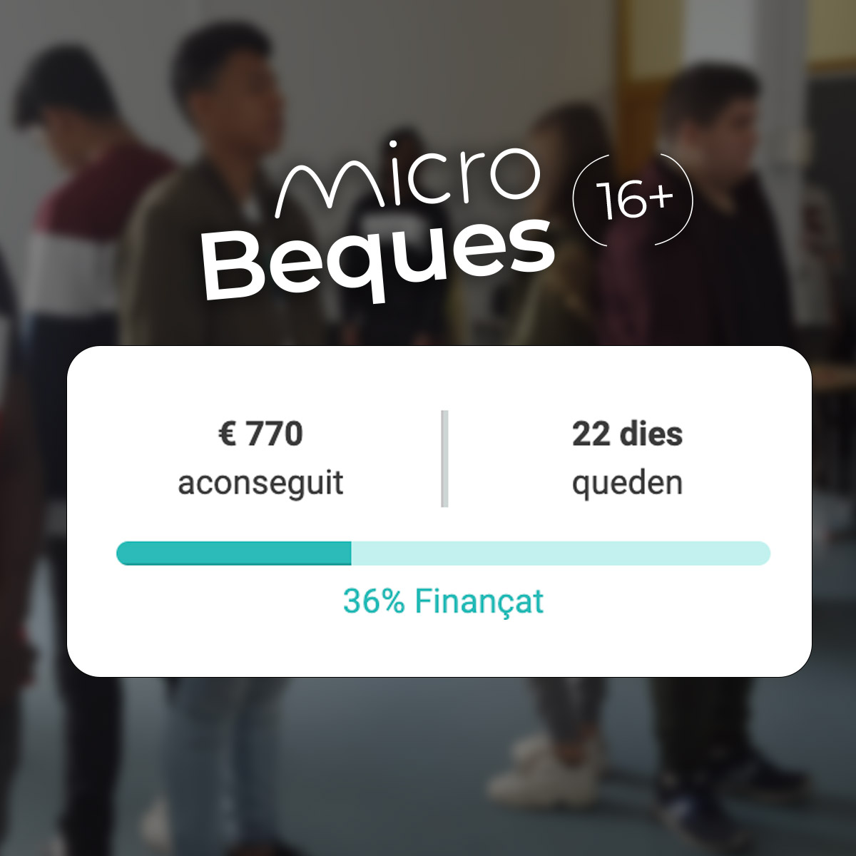FundacioSERGI's tweet photo. Moltes gràcies a les persones que ja heu col·laborat!!  
Ja falta menys per aconseguir l'objectiu mínim, però el temps vola!

😊 Ens ajudes?
👉 https://t.co/BRmbgoymPU

#microbeques16 són matrícules, material i desplaçaments per poder estudiar, però sobretot, acompanyament! https://t.co/mxXILvFfGo