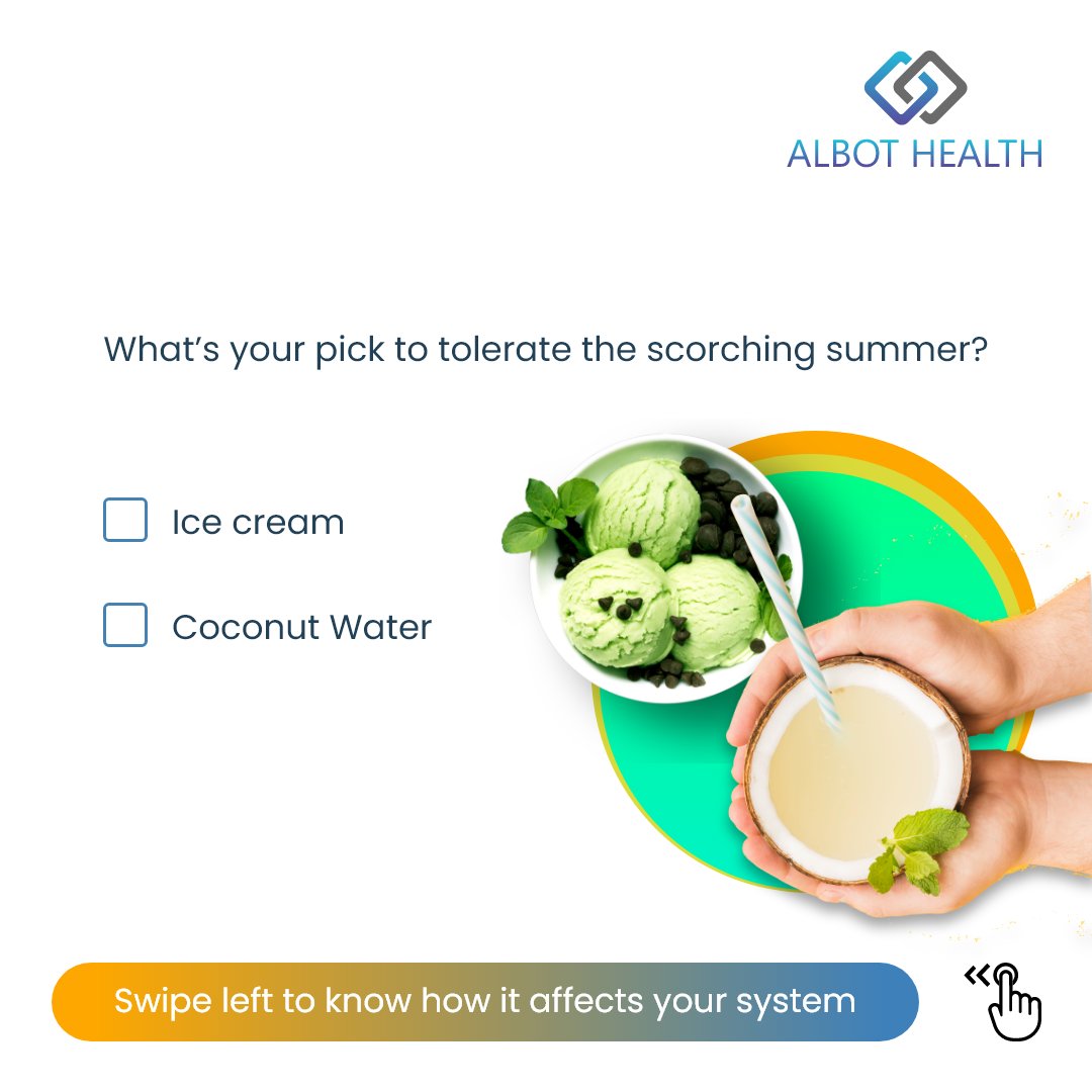 AlbotHealth's tweet photo. The soaring temperature has all of us reaching out for summer refreshments. From ice creams, lassi, roohafza to cold coffee, the list goes on. What’s your go-to food to beat the summer heat?

#AlbotHealth #ChooseWisely #SummerVibes #HealthySummer #StayHealthy #IceCream https://t.co/iOpvqy4i3q