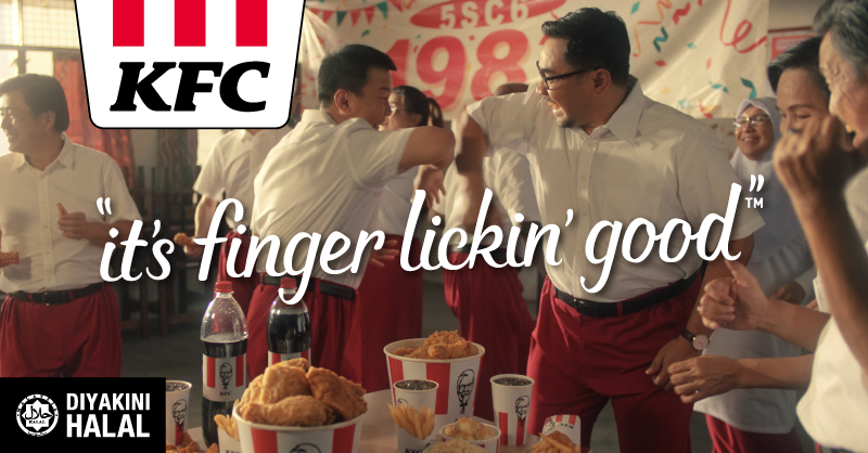 KFCmalaysia's tweet photo. KFC is not just finger lickin' good. It's cheat day after 7 days of cheat day good. It's smuggling it into the cinema good. It's getting over a breakup good. Because of you, there's a moment in every bite.