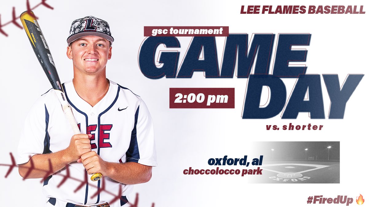 LeeUFlames's tweet photo. It’s #BeatShorter GAMEDAY! 🗣🔥
Our guys look to keep it rolling and stay undefeated in the @GulfSouth Tournament today vs Shorter! First pitch is at 2.
@LeeUBaseball x @dylan_standifer x #FiredUp https://t.co/wdgdsK2hNq