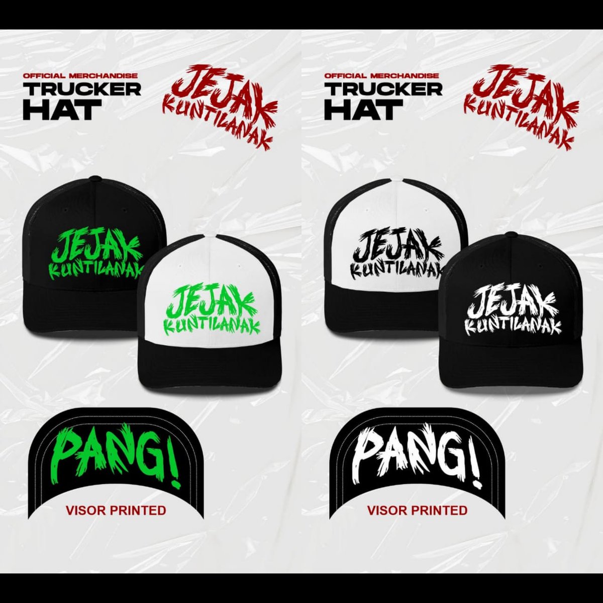 Monggo .. Pre Order trucker hat Jejak Kuntilanak , dengan harga 130k , Support lokal paguyupan jatilan, bila berminat bisa hubungi No ini +62 896-1901-1171 . DP Minimal 50k . Support kalian membantu kemajuan paguyuban kami.trimakasih salam kesurupan.....