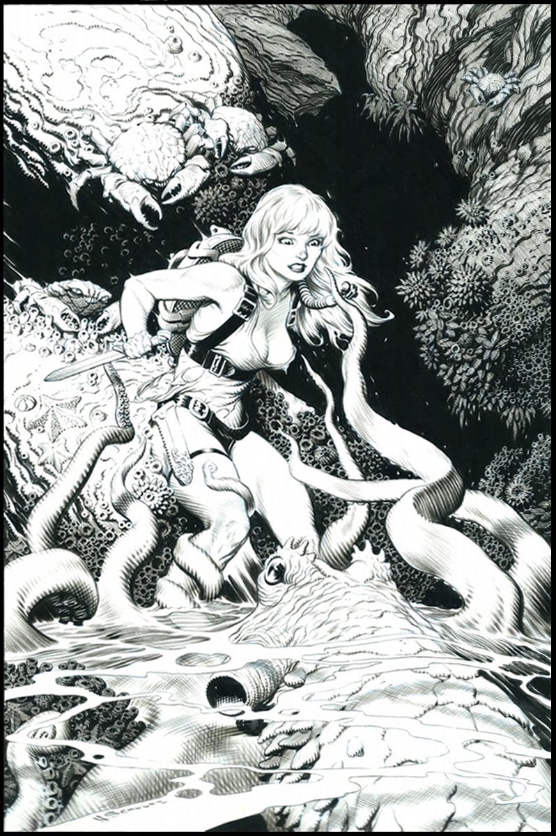 WillPheesh's tweet photo. @bloodofkirby @sootygrunter79 @TDenton_1138 @Lord_Azoth @CanadaDaredevil @ShawnWebster13 @ManFirestorm @thinbloodeddino @DeevElliott @buse_chris @MissyLove79 Mark Schultz is amazing. Here’s an old piece of his I’d seen &amp; 3 issues of Cadillacs and Dinosaurs I own. :) https://t.co/NaHw6fLamF